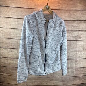 Danskin Light Gray Heathered Bomber Jacket